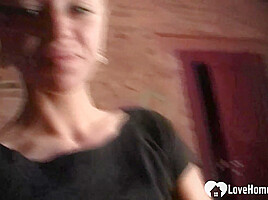 Blonde from the bar shows off her body