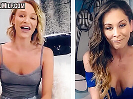 Lesbian lingerie fetish webcam masturbation with MILF n babe