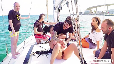 Spanish Aisha First Time Bdsm Fuck In Boat Group Scene