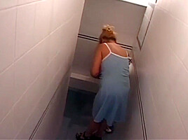 Sexy Granny Sucks Cock In Public Toilet!